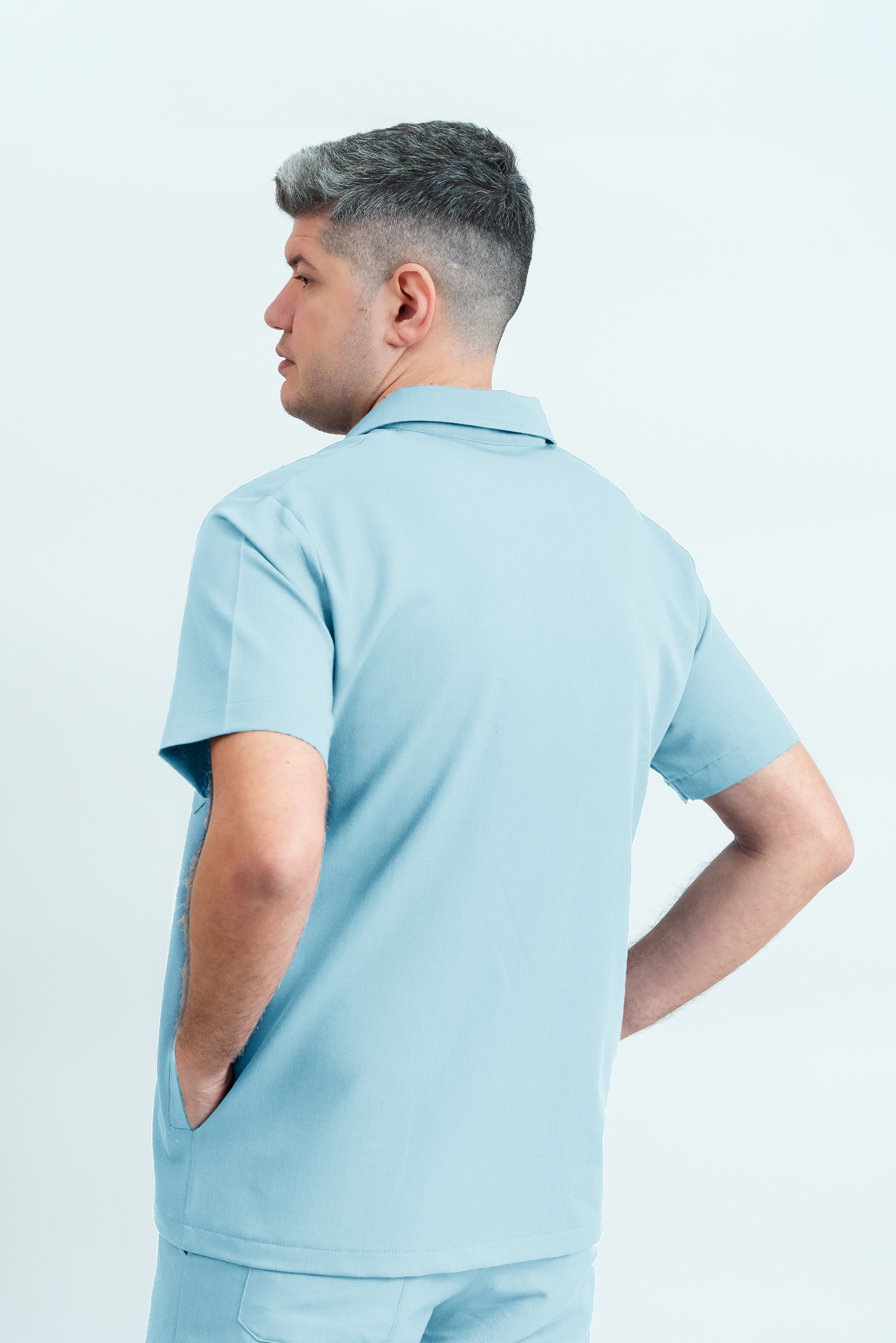 Costum medical Signature Polo Barbat - Baby Blue