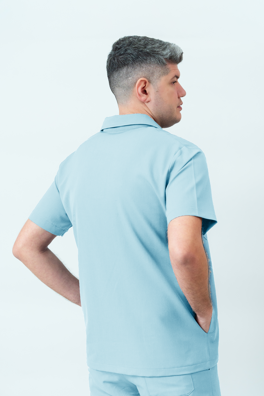Bluză medicală Signature Polo Barbat - Baby Blue