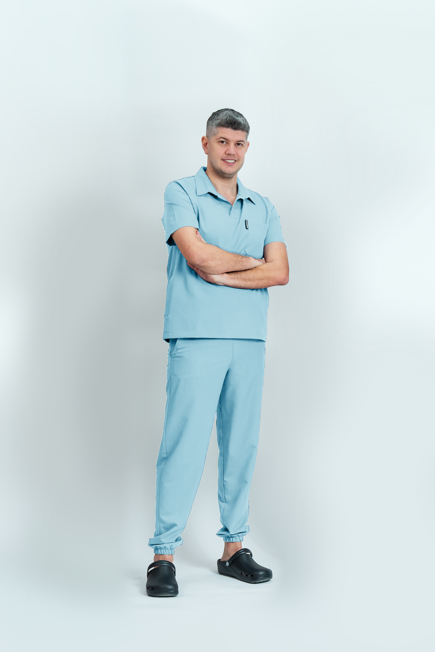 Costum medical Signature Polo Barbat - Baby Blue