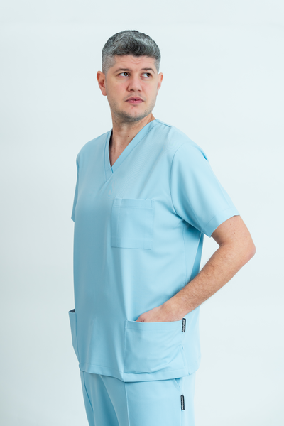 Bluză medicală Signature Utility Barbat - Baby Blue
