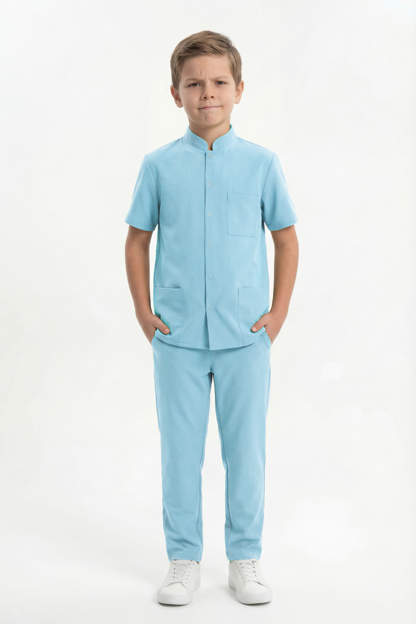 Costum medical Signature Snap Băieți - Baby Blue