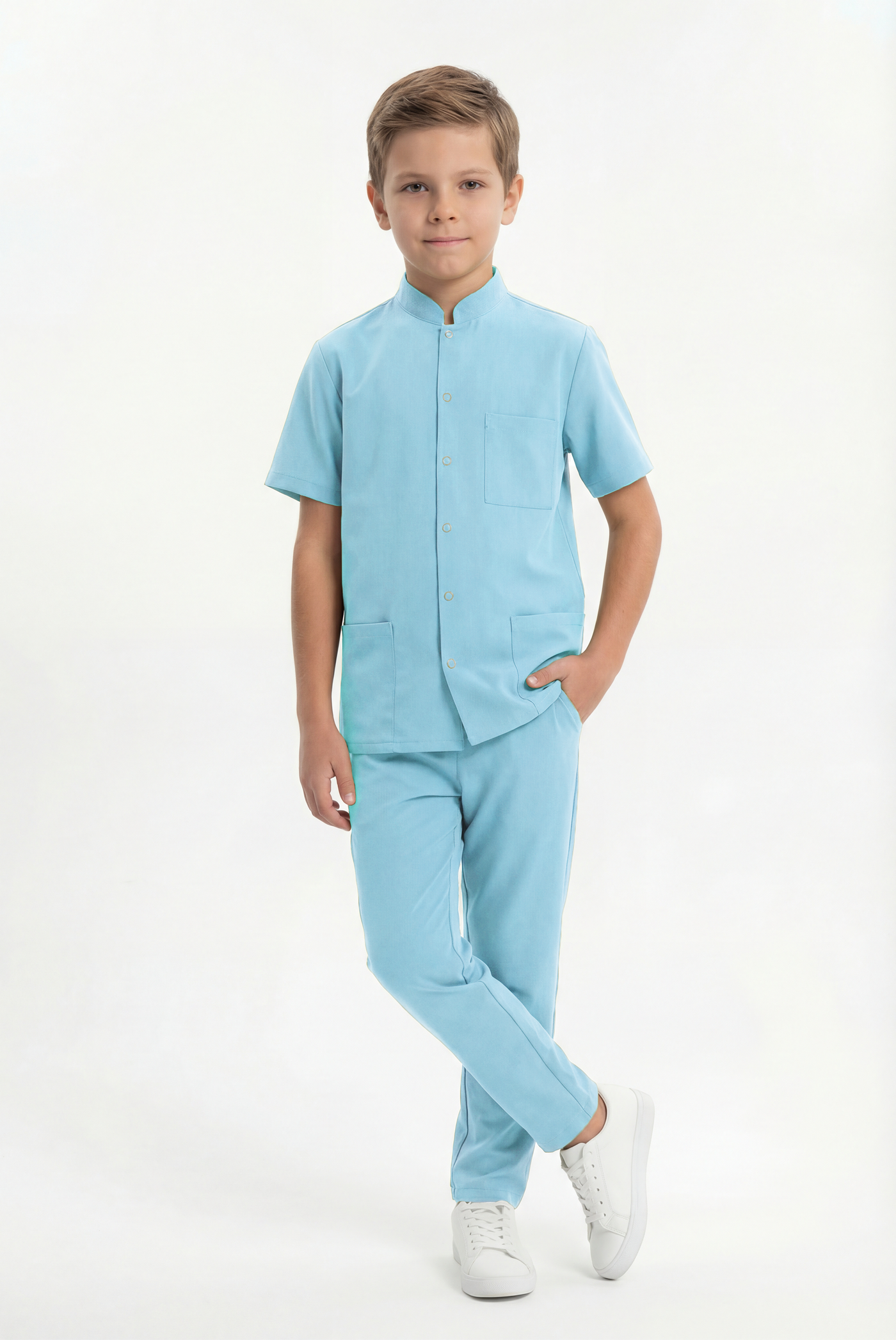 Costum medical Signature Snap Băieți - Baby Blue
