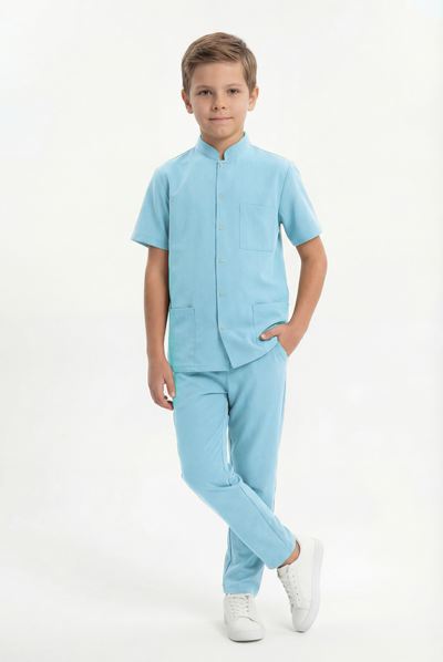 Costum medical Signature Snap Băieți - Baby Blue