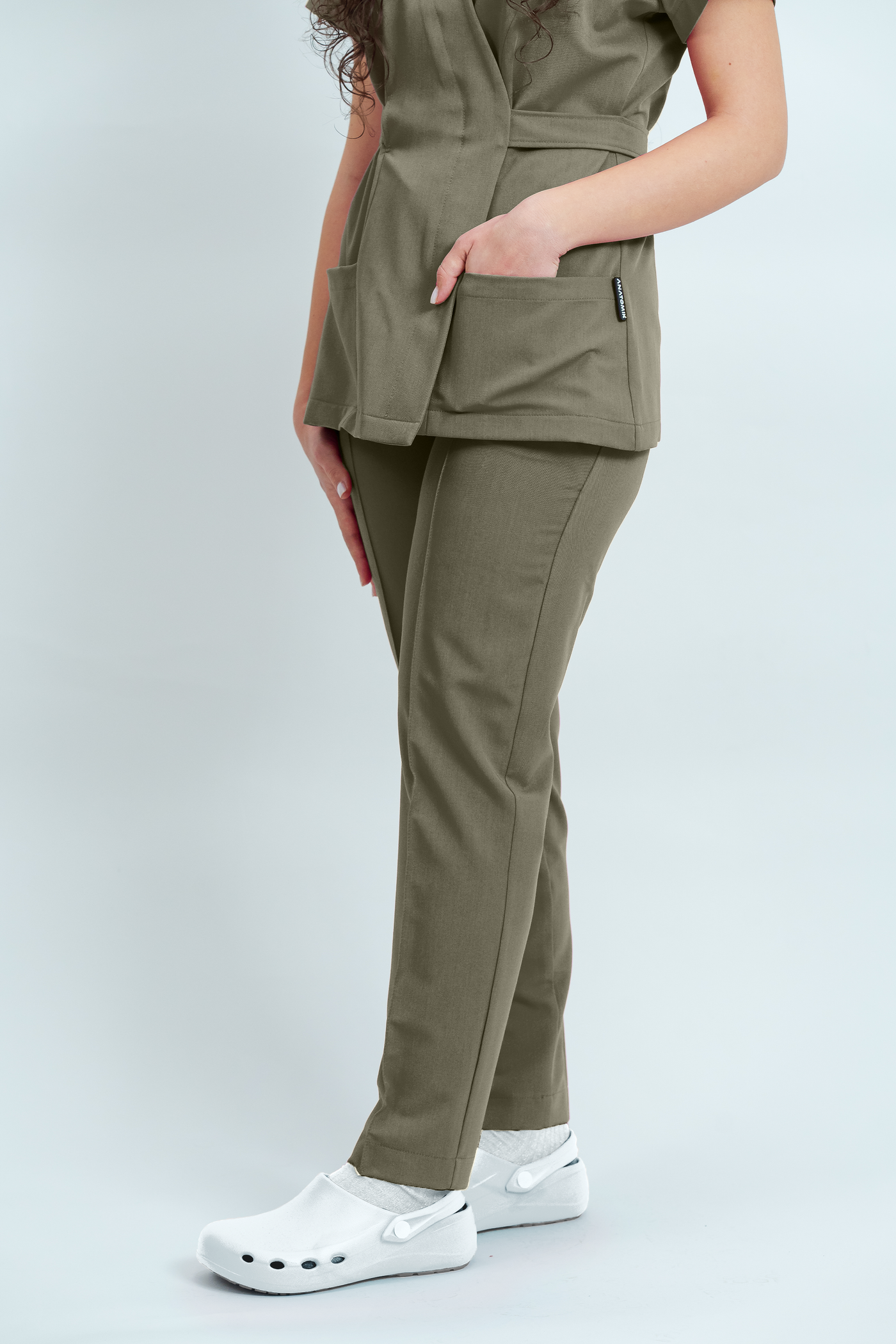 Costum medical Signature Wrap Dama - Beige Green