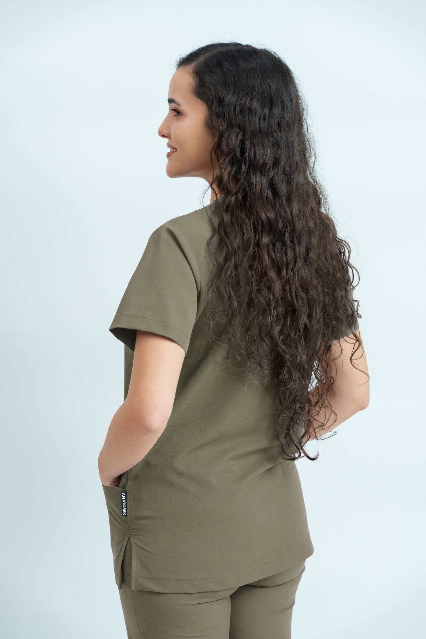 Costum medical Signature Minimal Dama - Beige Green
