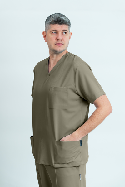 Bluză medicală Signature Utility Barbat - Beige Green