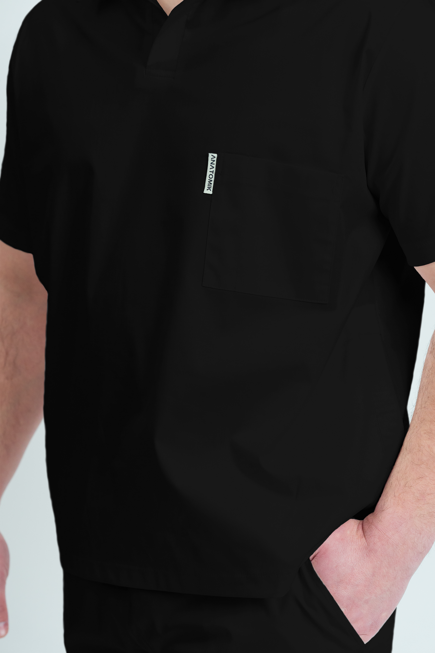 Costum medical Core Polo Barbat - Black