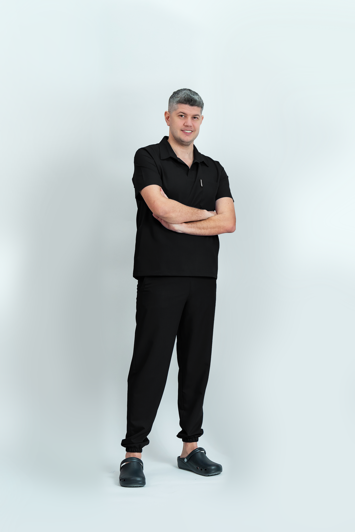 Costum medical Signature Polo Barbat - Black