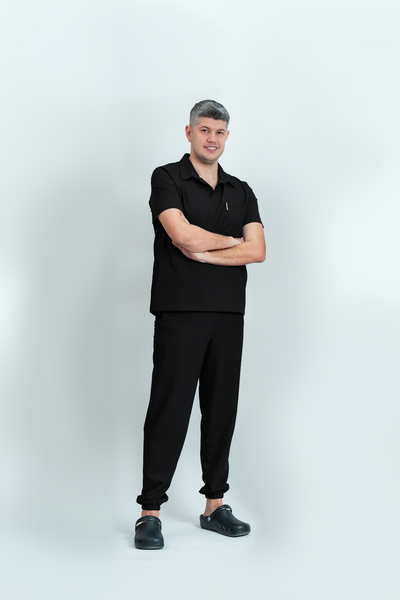Costum medical Signature Polo Barbat - Black