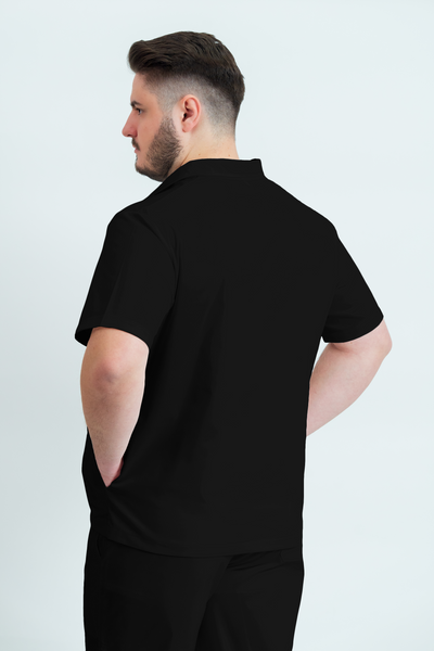 Costum medical Core Polo Barbat - Black