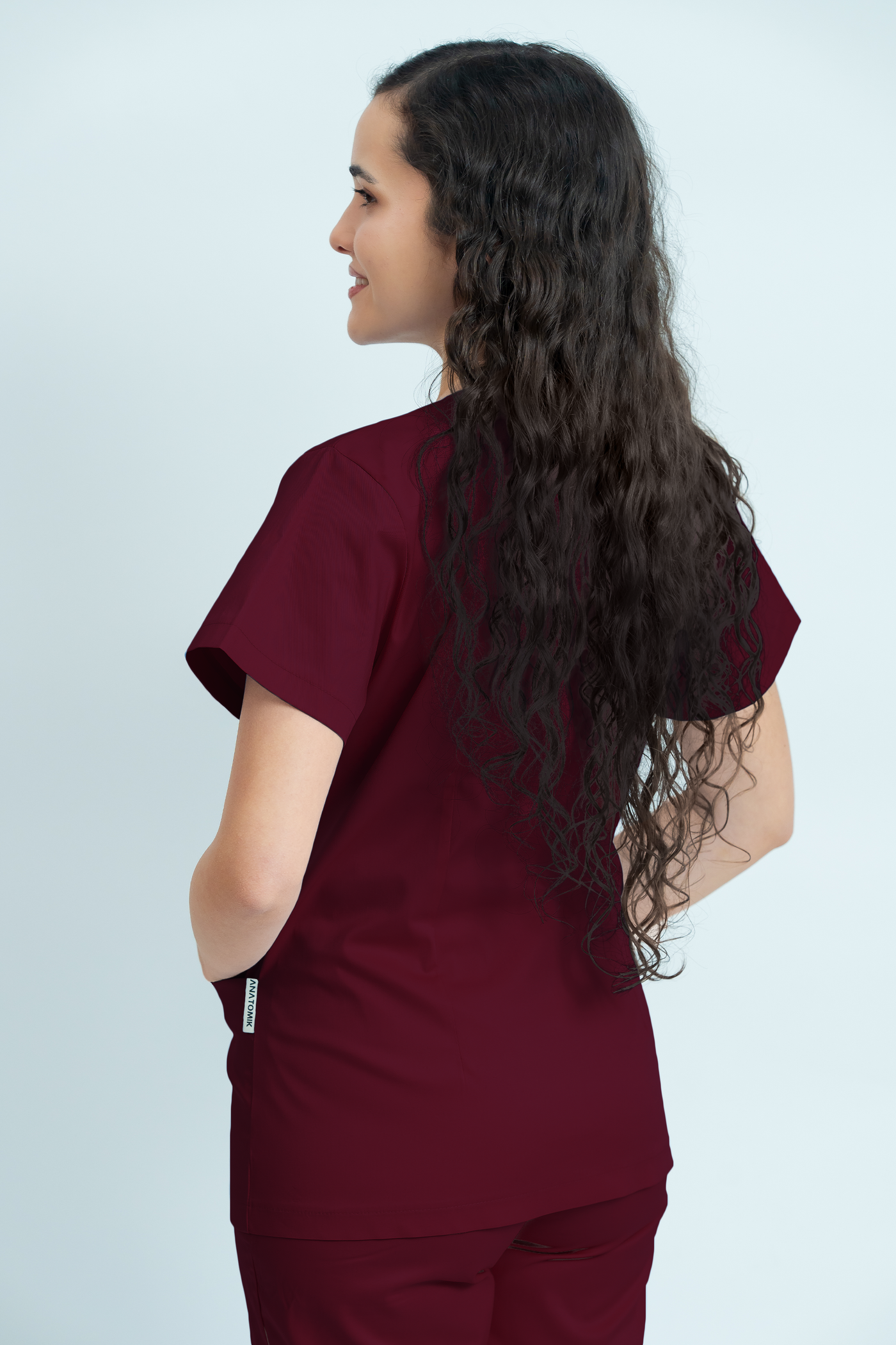 Bluză medicală Core Snap Dama - Burgundy