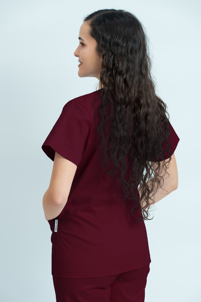 Bluză medicală Core Snap Dama - Burgundy
