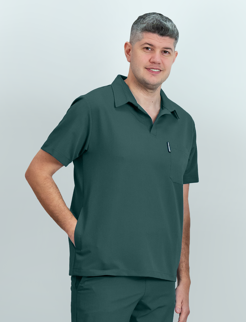 Bluză medicală Signature Polo Barbat - Dark Pine