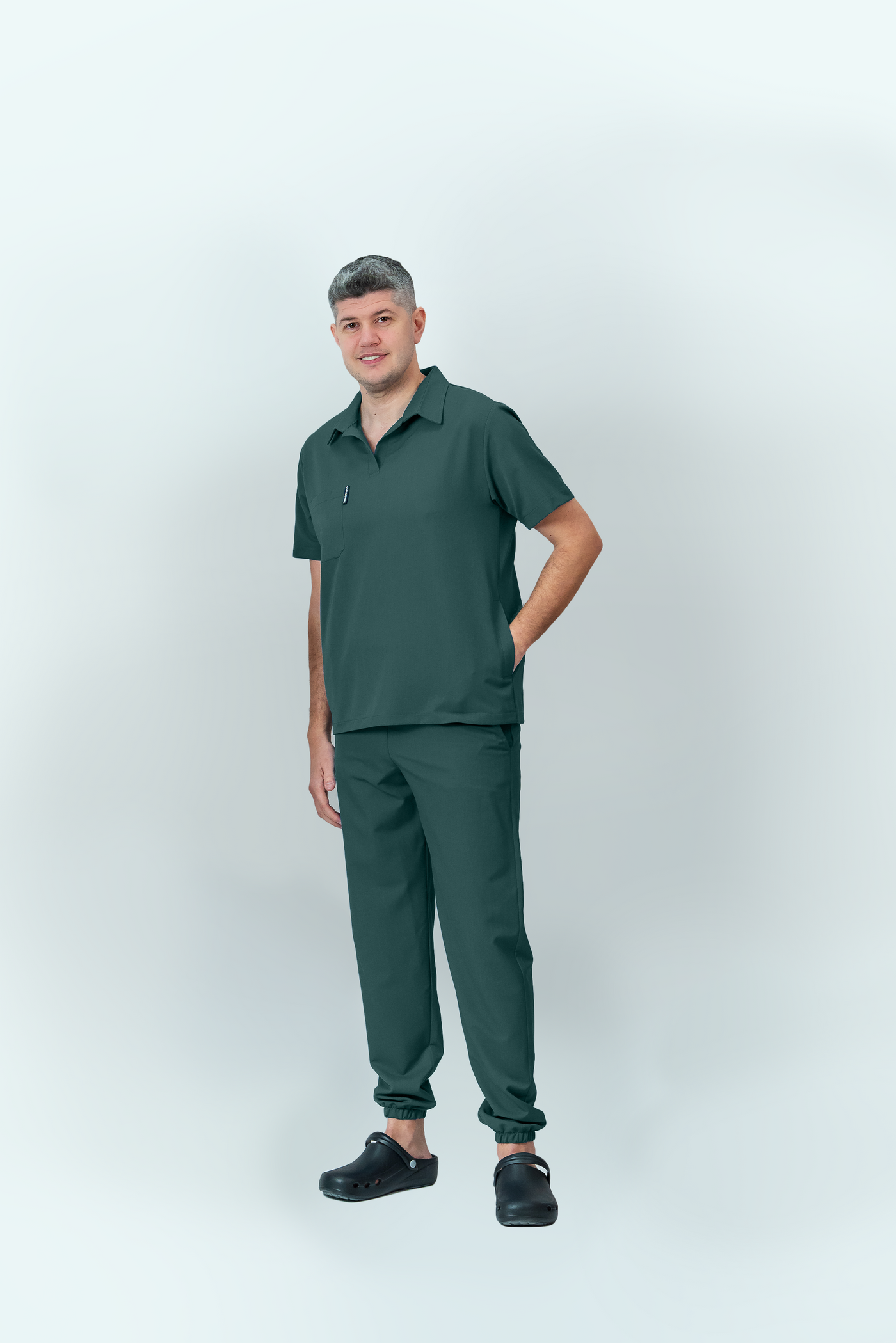 Costum medical Signature Polo Barbat - Dark Pine