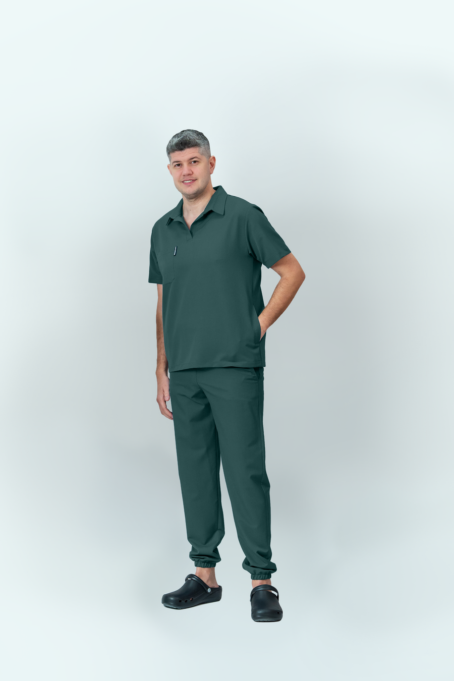 Costum medical Signature Polo Barbat - Dark Pine