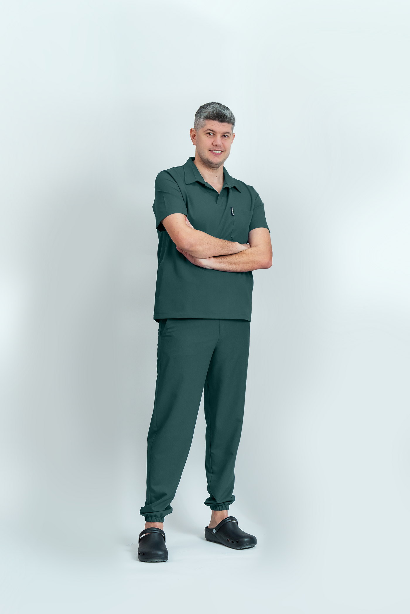 Costum medical Signature Polo Barbat - Dark Pine