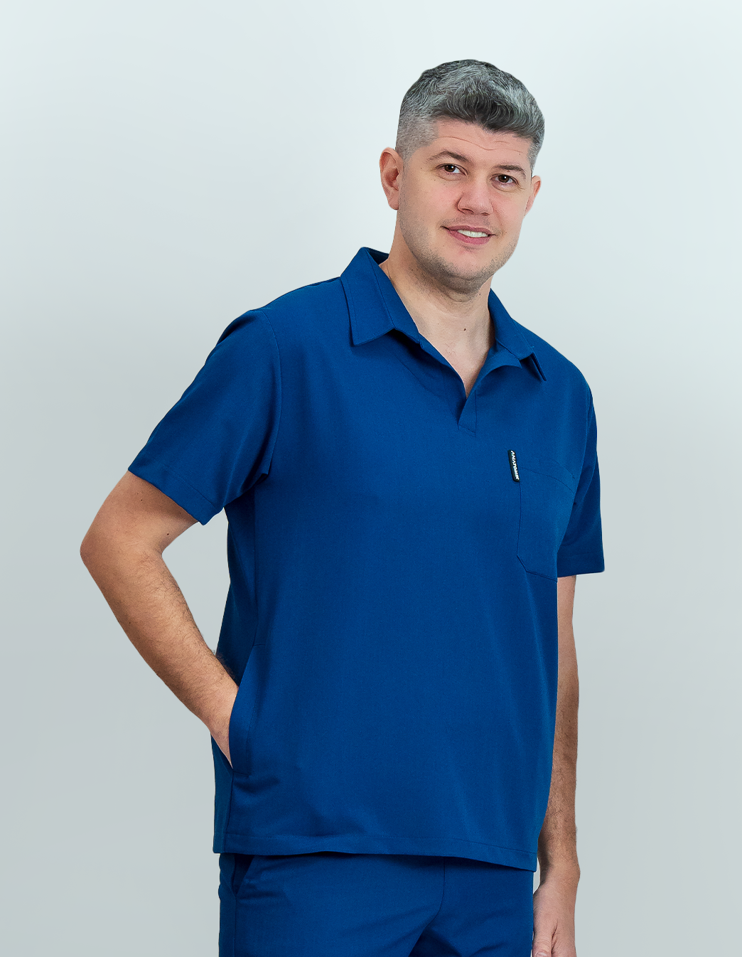 Bluză medicală Signature Polo Barbat - Dark Royal