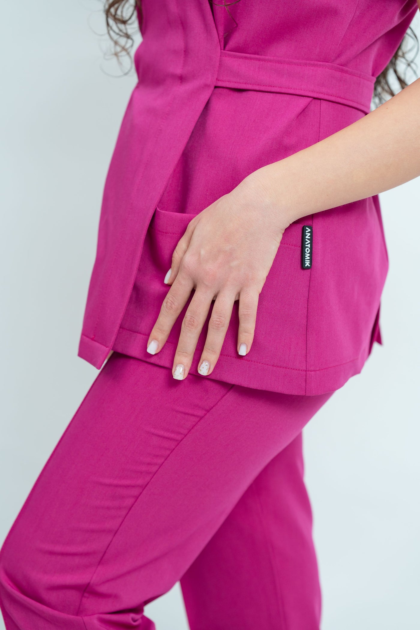 Bluză medicală Signature Wrap Dama - Fuchsia