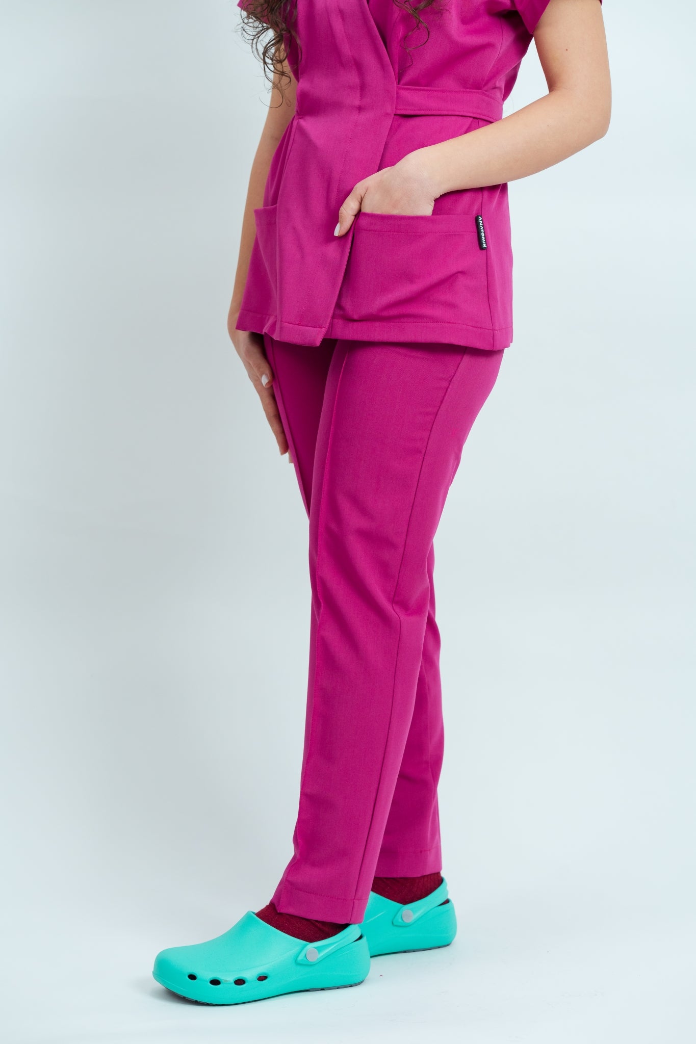 Costum medical Signature Wrap Dama - Fuchsia