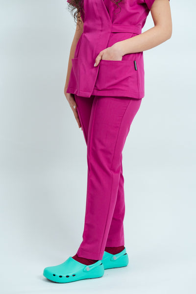 Costum medical Signature Wrap Dama - Fuchsia
