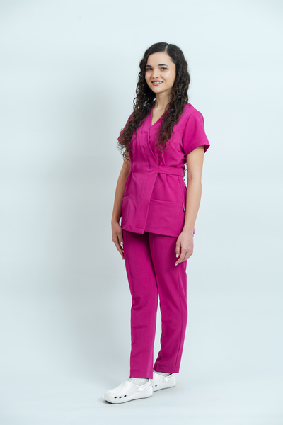 Costum medical Signature Wrap Dama - Fuchsia