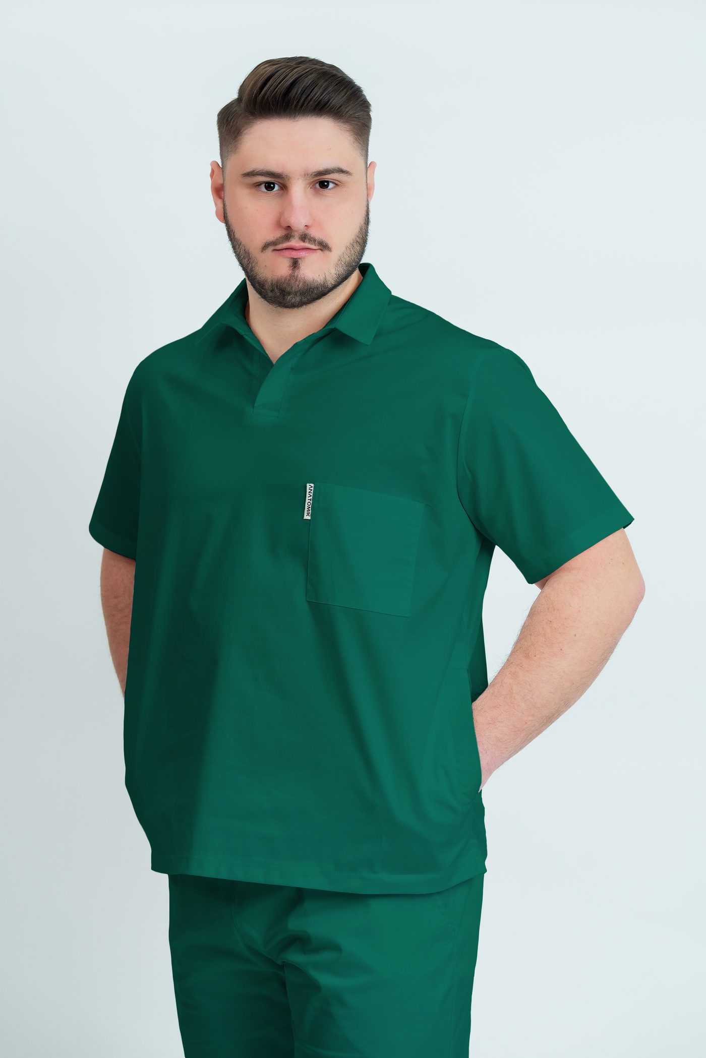 Bluză medicală Core Polo Barbat - Hospital Green