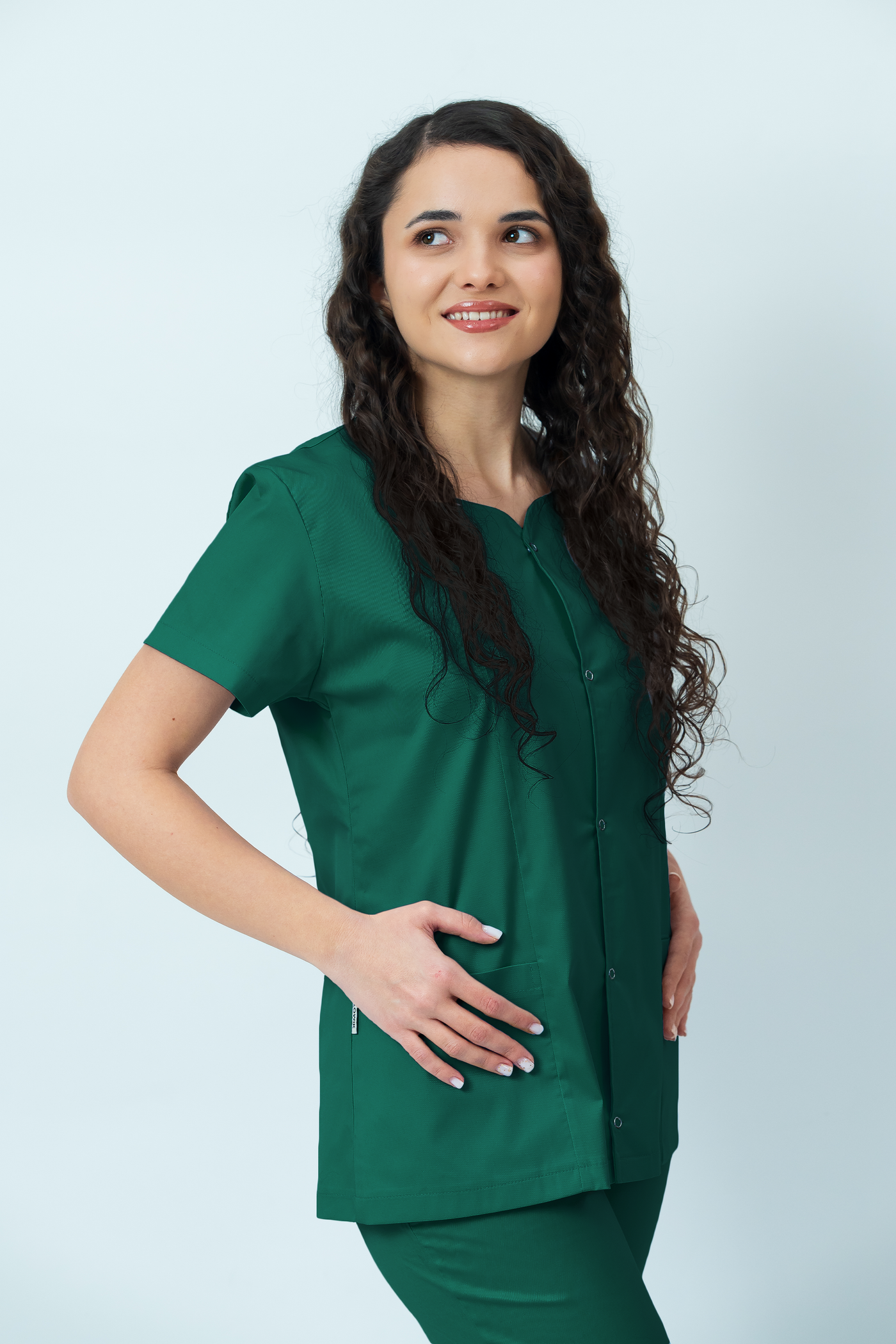 Bluză medicală Core Snap Dama - Hospital Green