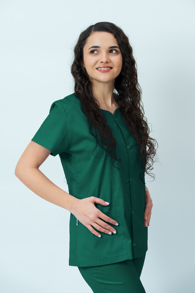 Bluză medicală Core Snap Dama - Hospital Green