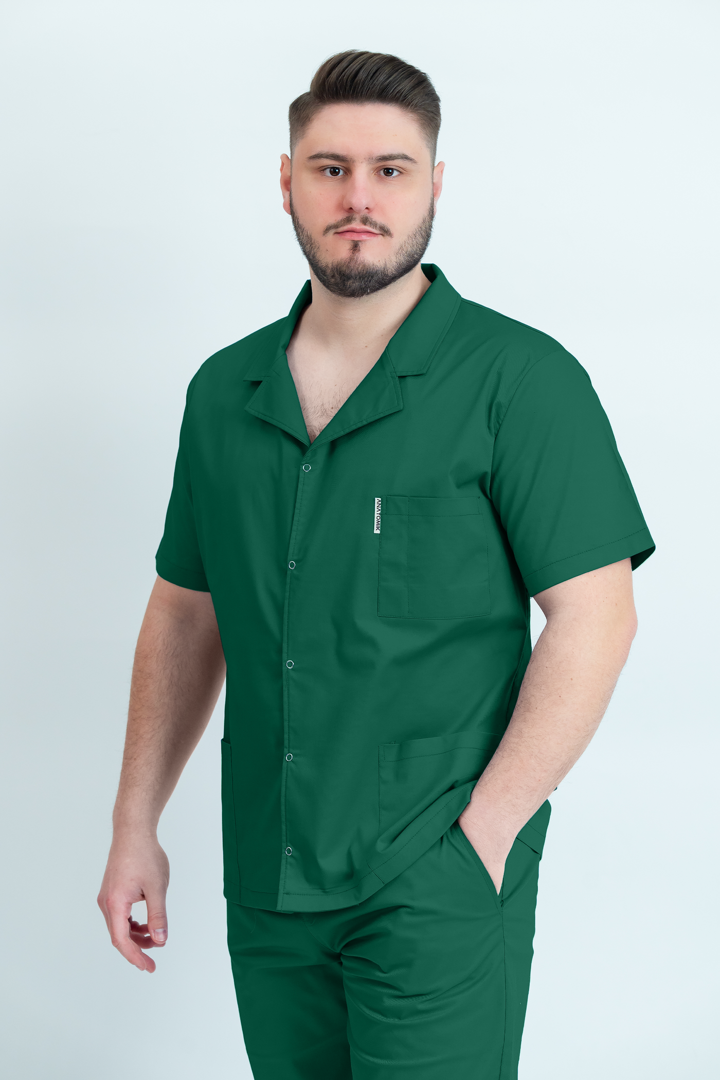 Bluză medicală Core Rever Barbat - Hospital Green