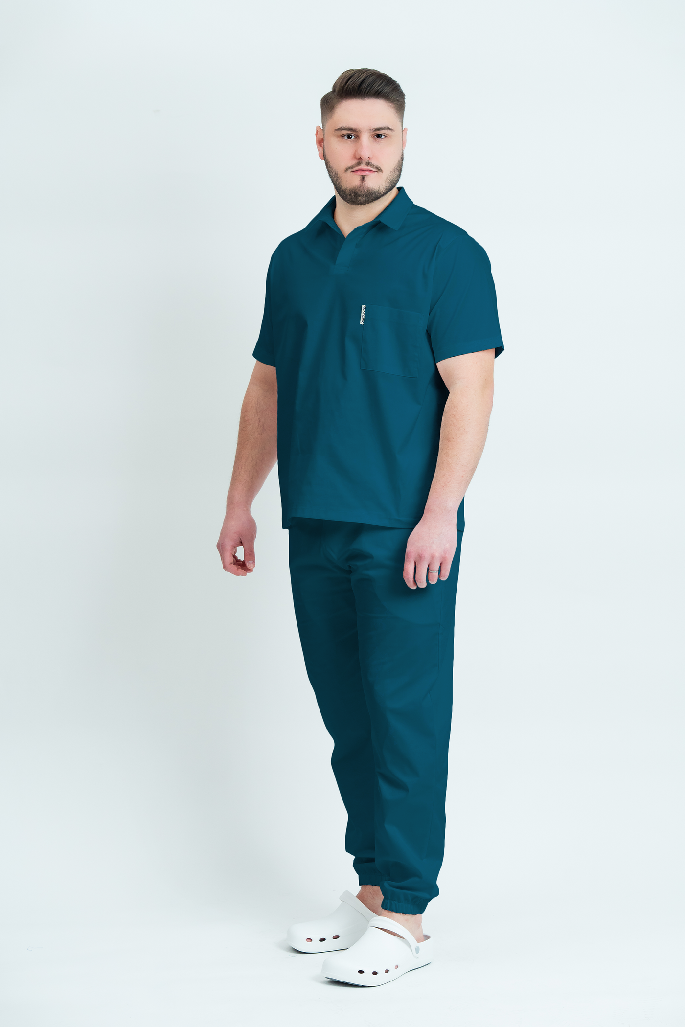 Costum medical Core Polo Barbat - Ocean Green