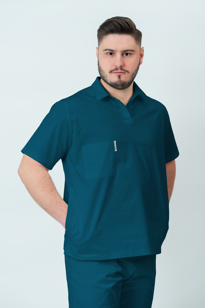 Bluză medicală Core Polo Barbat - Ocean Green