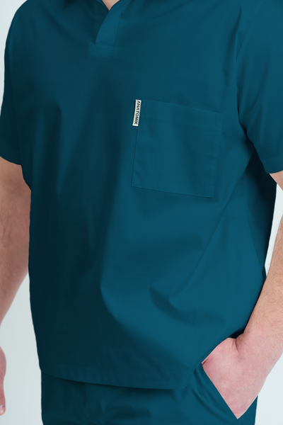 Bluză medicală Core Polo Barbat - Ocean Green