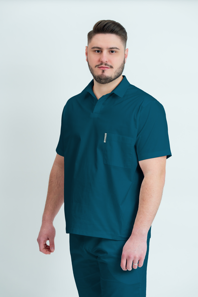 Costum medical Core Polo Barbat - Ocean Green
