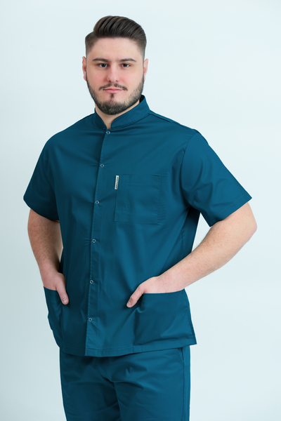 Bluză medicală Core Snap Barbat - Ocean Green