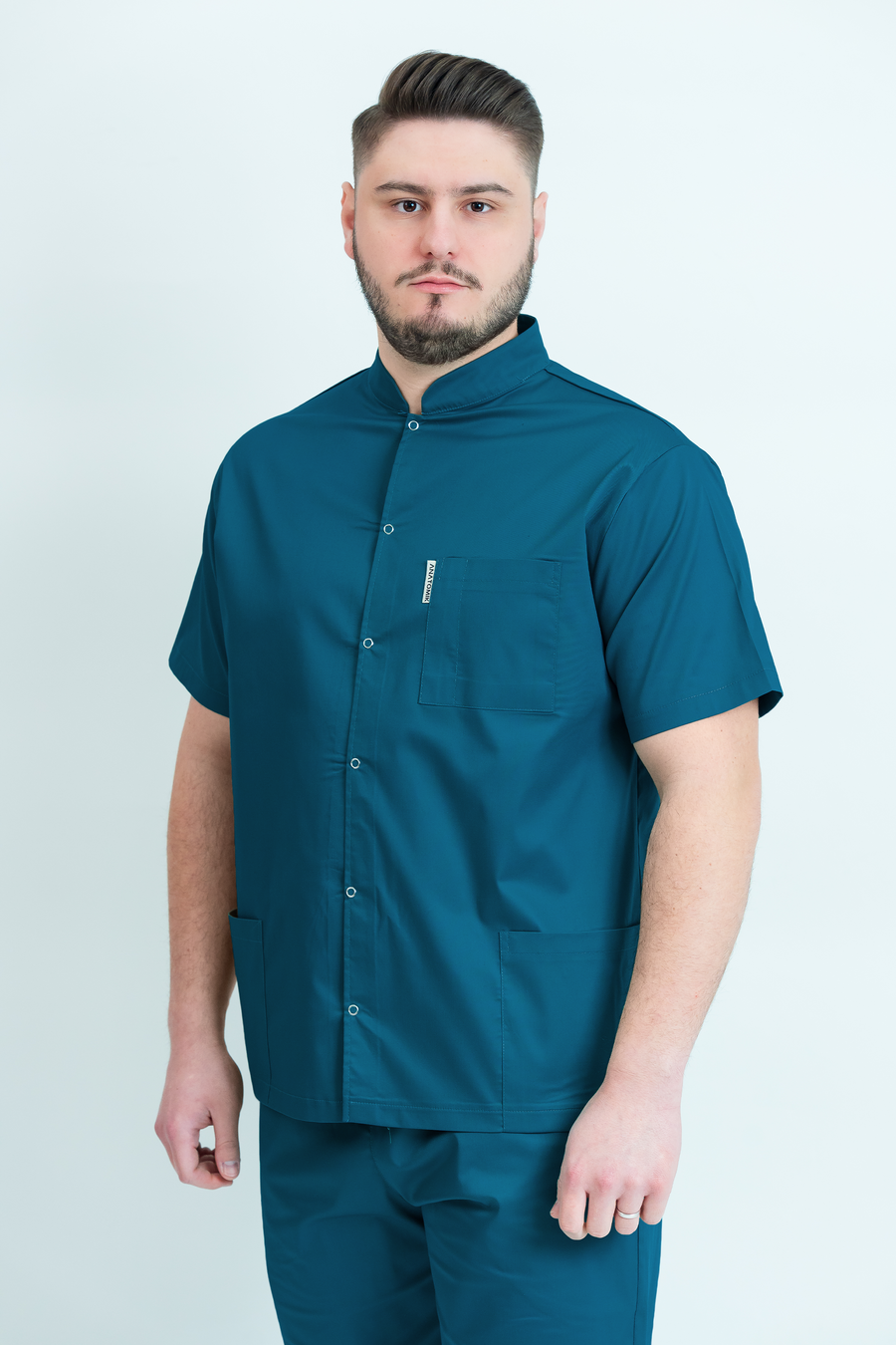 Bluză medicală Core Snap Barbat - Ocean Green