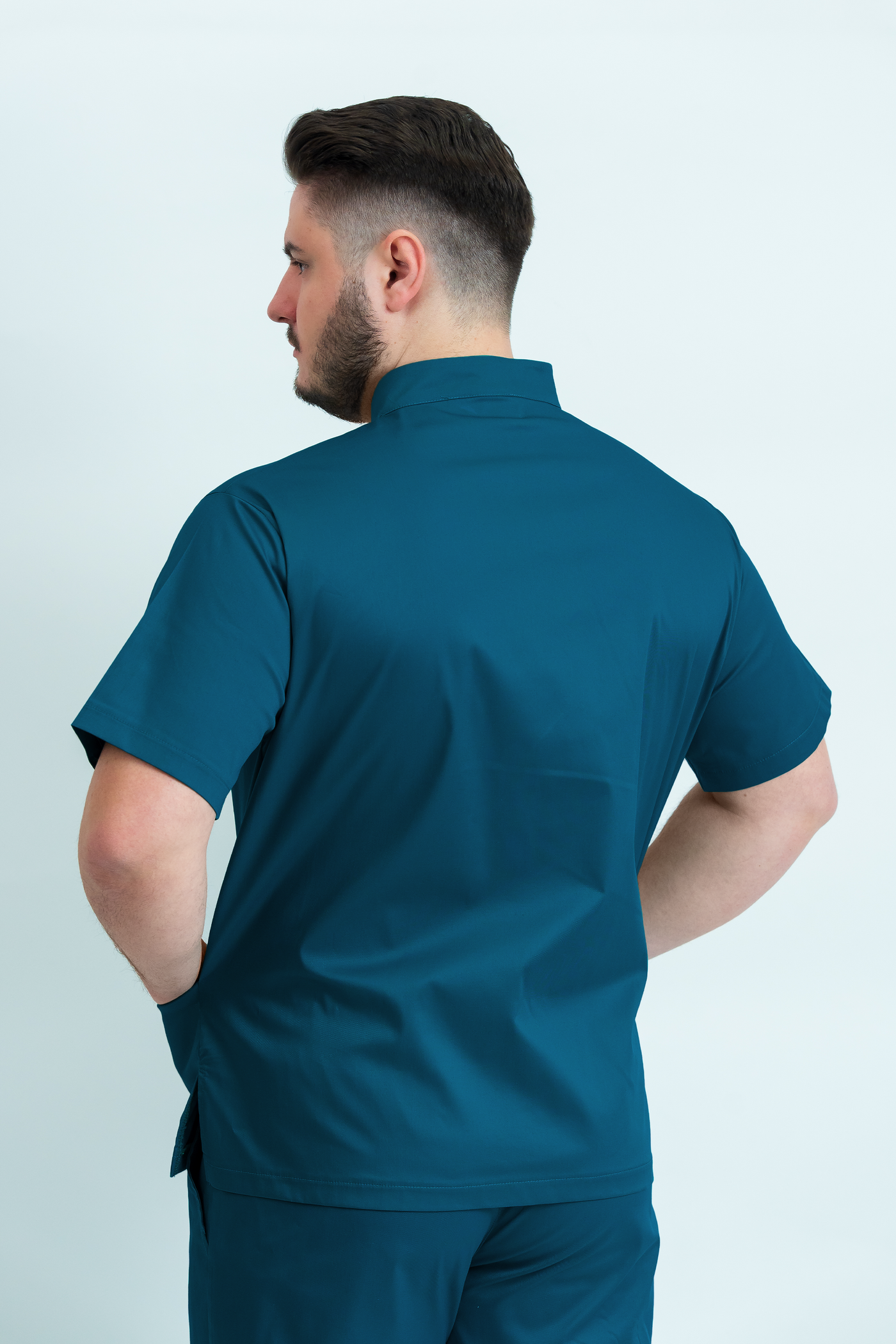Bluză medicală Core Snap Barbat - Ocean Green