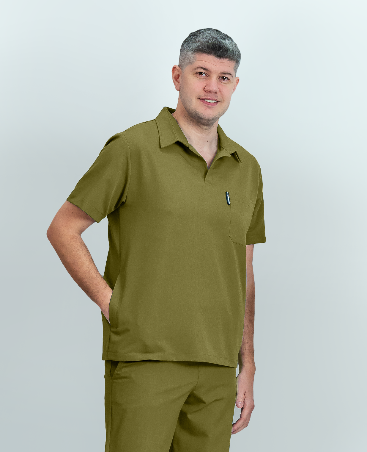Bluză medicală Signature Polo Barbat - Olive