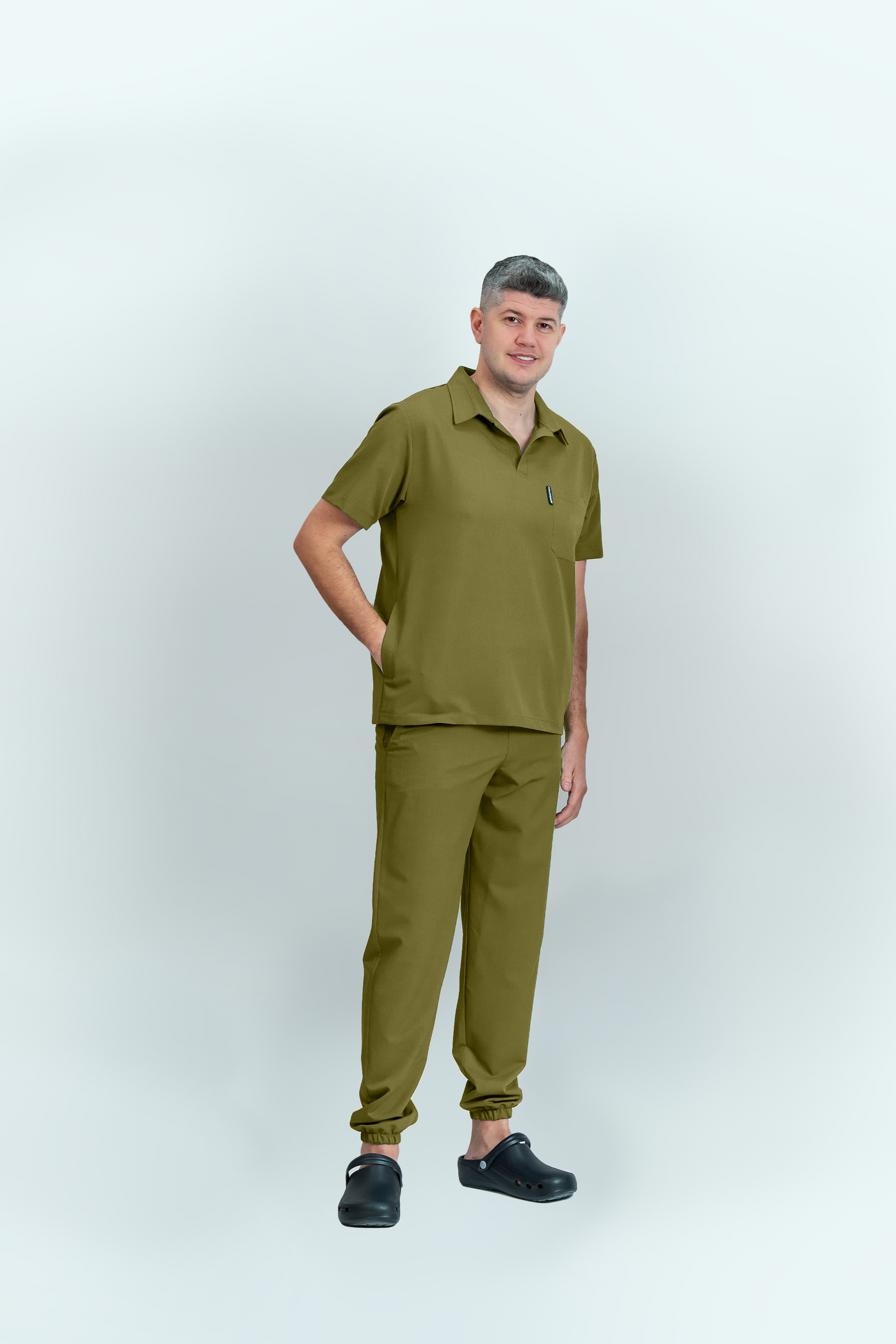 Costum medical Signature Polo Barbat - Olive