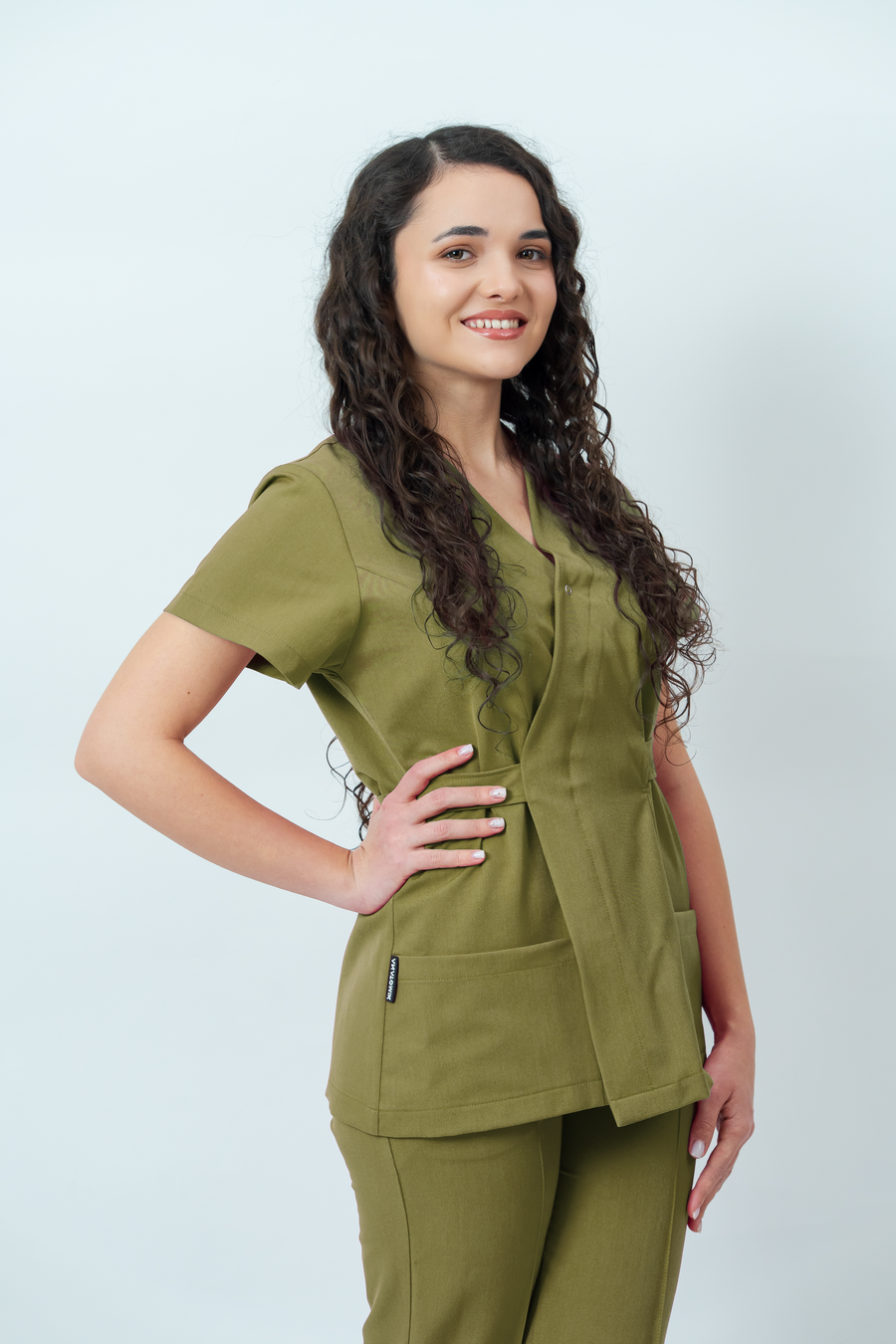 Bluză medicală Signature Wrap Dama - Olive