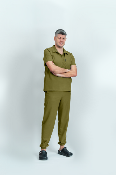 Costum medical Signature Polo Barbat - Olive