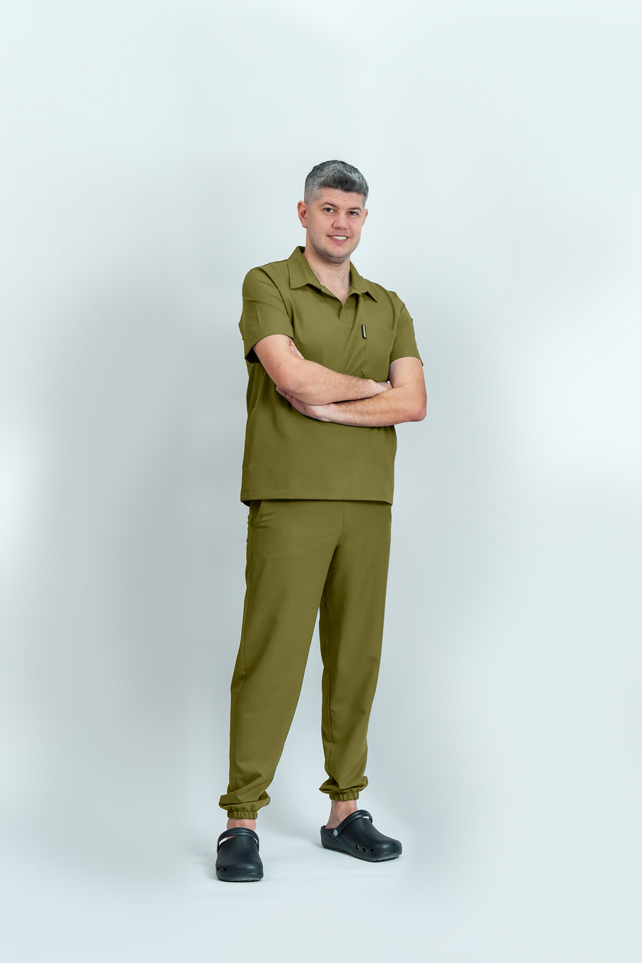 Costum medical Signature Polo Barbat - Olive