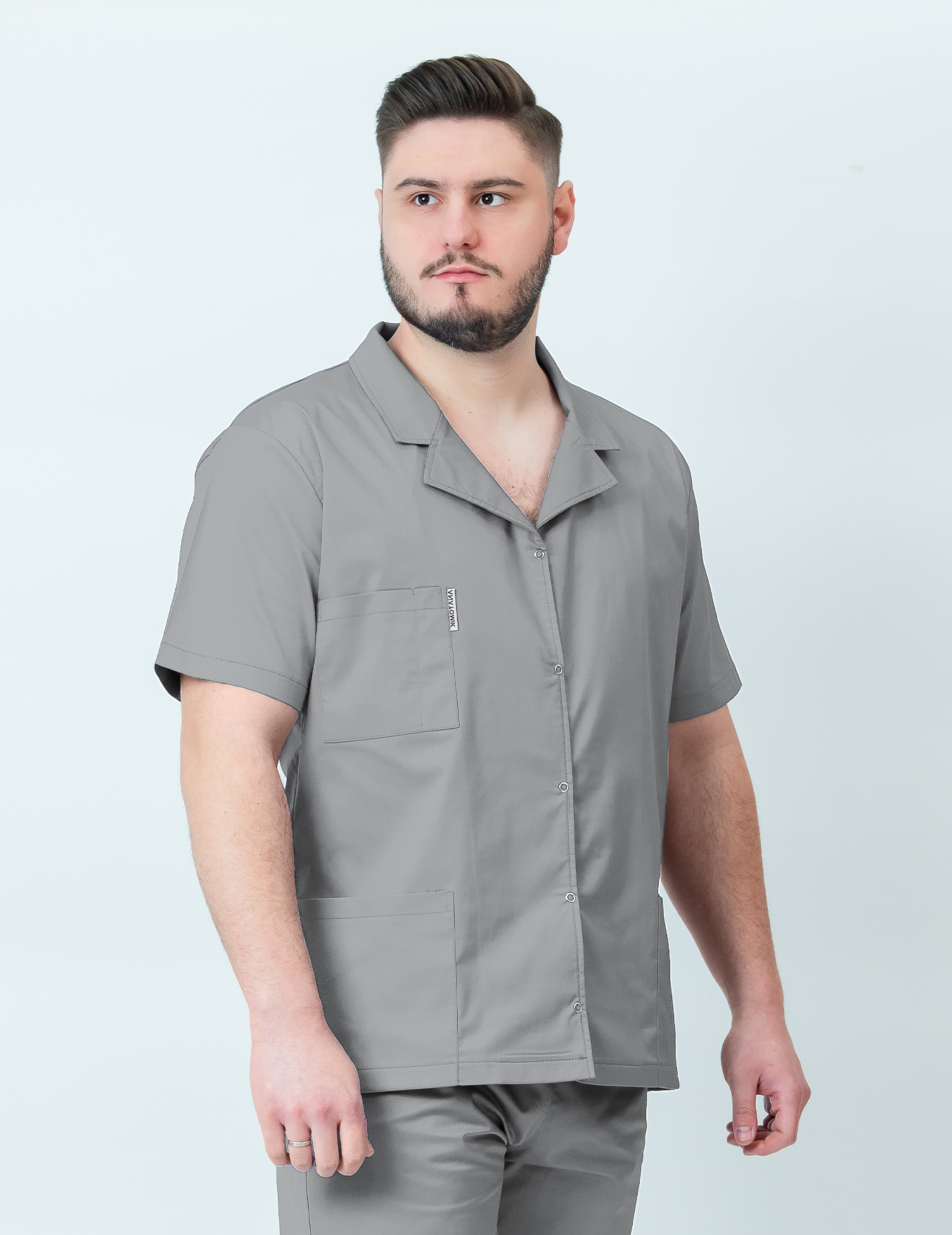 Bluză medicală Core Rever Barbat - Pale Grey