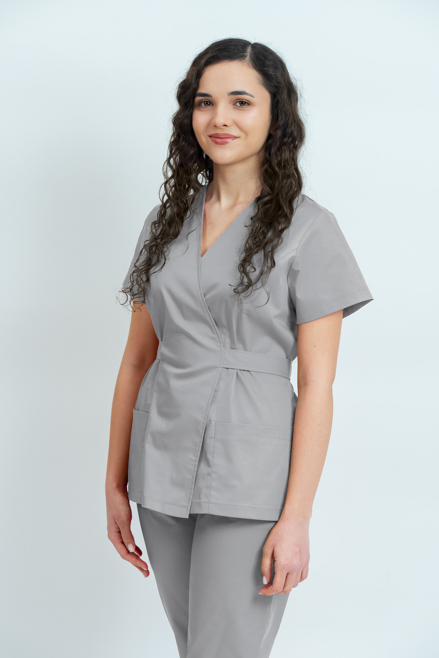 Bluză medicală Core Wrap Dama - Pale Grey