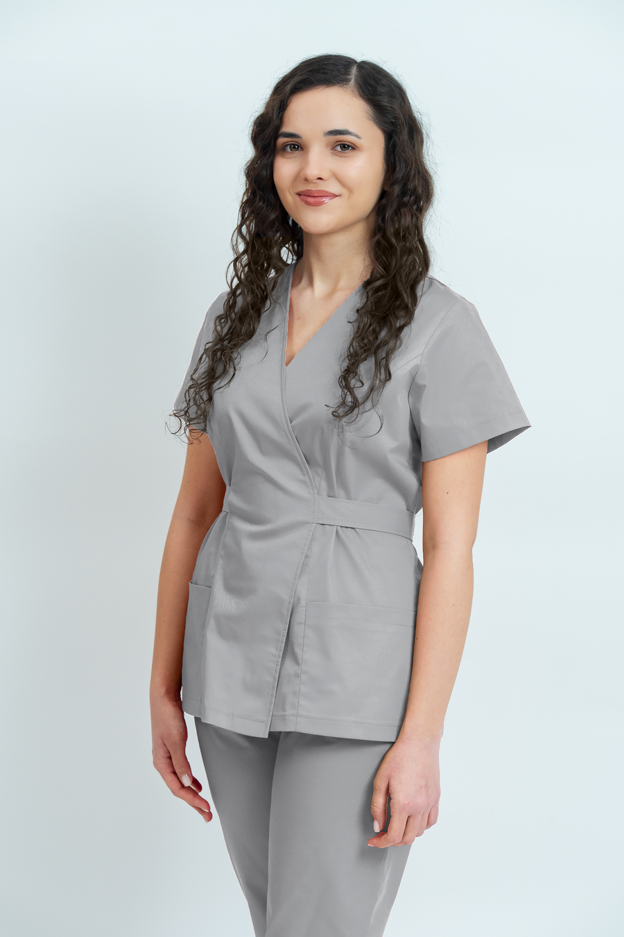 Bluză medicală Core Wrap Dama - Pale Grey