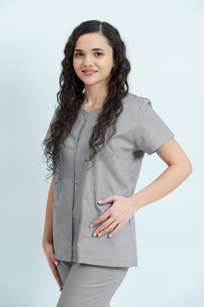 Bluză medicală Core Snap Dama - Pale Grey