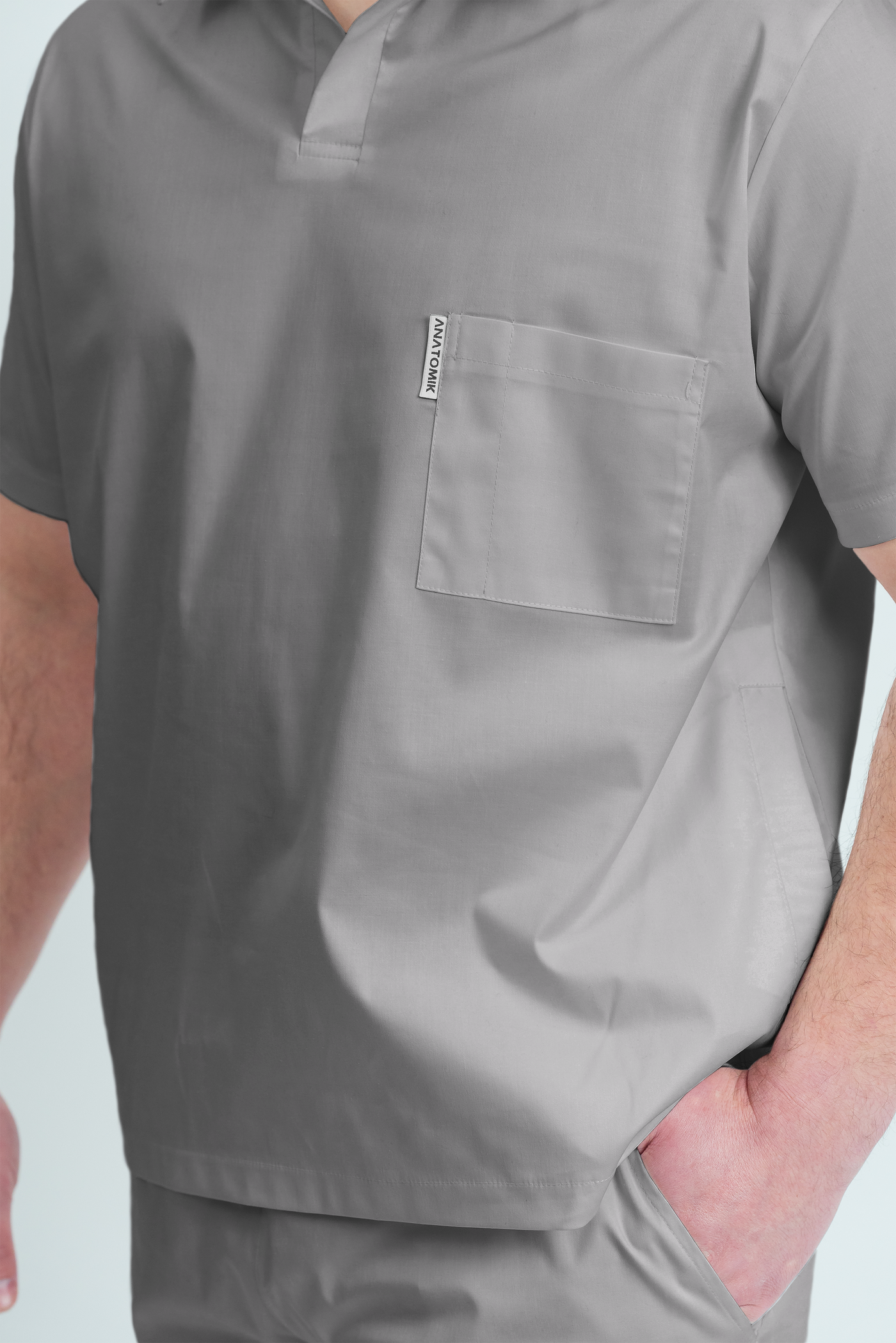 Bluză medicală Core Polo Barbat - Pale Grey