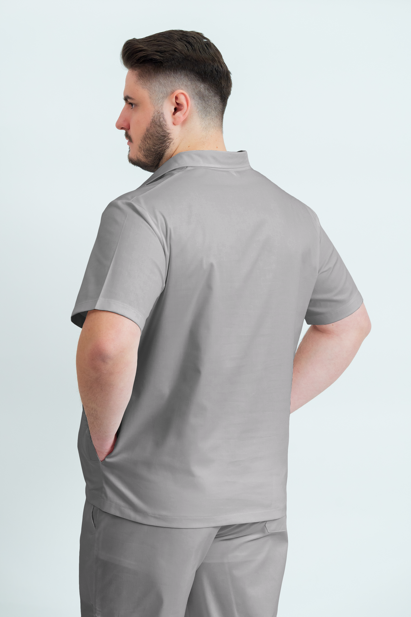 Costum medical Core Polo Barbat - Pale Grey