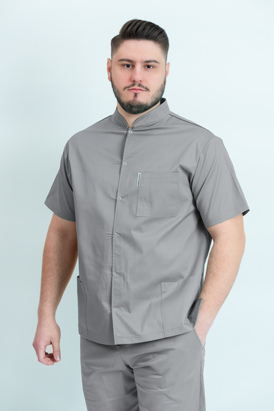 Bluză medicală Core Snap Barbat - Pale Grey