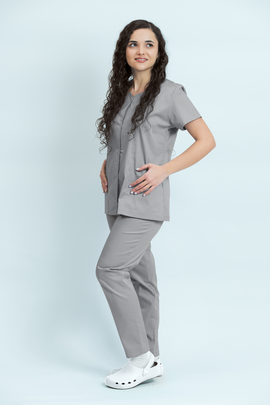 Costum medical Core Snap Dama - Pale Grey