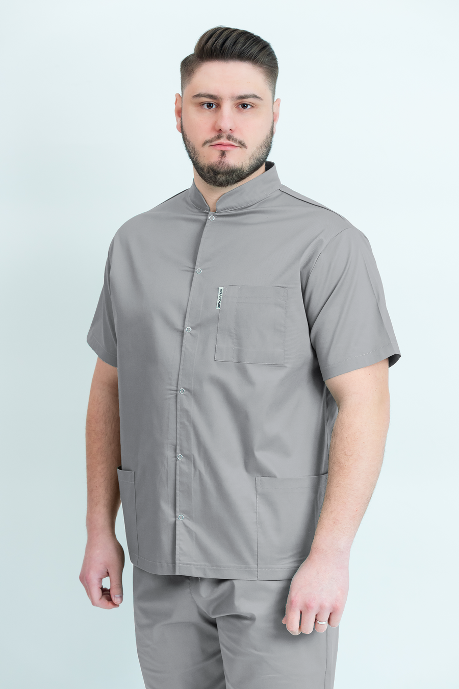 Bluză medicală Core Snap Barbat - Pale Grey